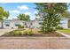 Charming white house with blue awnings and a landscaped yard at 330 45Th S St, St Petersburg, FL 33711