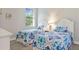 Charming bedroom with twin beds, blue bedding, and window with blinds at 1228 Eppinger Dr, Port Charlotte, FL 33953