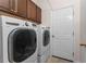 Convenient laundry room with washer, dryer, and extra storage at 24490 Wallaby Ln, Punta Gorda, FL 33955