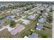 Aerial view of residential neighborhood showing houses and waterways at 817 E 6Th St, Englewood, FL 34223