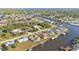 Panoramic aerial shot highlighting waterfront homes with private docks along canals and the intercostal at 4107 Rock Creek Dr, Port Charlotte, FL 33948