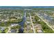 Aerial shot showcasing homes along a canal leading to the Gulf of Mexico at 4122 Library St, Port Charlotte, FL 33948