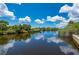 Scenic canal view with lush vegetation and a private dock, for boating and fishing at 4122 Library St, Port Charlotte, FL 33948