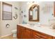 Stylish bathroom features a unique decor, vanity, and marble countertop at 3663 Whippoorwill Blvd, Punta Gorda, FL 33950