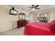 Bedroom with ceiling fan and access to the lanai at 805 Brenda Ct, Punta Gorda, FL 33950