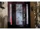 Elegant front door with decorative glass, adding a touch of sophistication and style to the home's entrance at 805 Brenda Ct, Punta Gorda, FL 33950