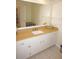 Bathroom featuring a white vanity with a solid surface top and a large mirror at 721 Brenda Ct, Punta Gorda, FL 33950