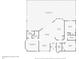 Floor plan showcasing an open-concept layout with a spacious living room, kitchen, and screened patio at 18395 Edgewater Dr, Port Charlotte, FL 33948