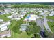 Aerial view of a community pool and tennis courts in a well maintained manufactured home community at 6642 Acacia Ct, North Port, FL 34287
