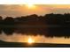 Picturesque lake view with the sun reflecting on the water, framed by trees and greenery at 2275 Kenya Ln, Punta Gorda, FL 33983