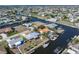 Aerial view of home and property with boat dock highlighted in yellow at 520 Boardman Dr, Punta Gorda, FL 33950