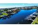 Waterfront homes with private docks line the canal in this stunning aerial view at 2601 W Marion Ave # 45C, Punta Gorda, FL 33950