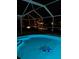 Night shot of a pool with a beautiful mosaic of a turtle at the bottom and a view of the canal at 529 Belvedere Ct, Punta Gorda, FL 33950