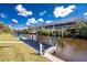 Private waterfront dock with boat lift and access to the water at 1052 Eppinger Dr, Port Charlotte, FL 33953