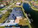 Beautiful aerial view of a waterfront home featuring a boat dock at 3415 Tripoli Blvd, Punta Gorda, FL 33950