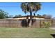 Backyard featuring a privacy fence and a tall tree at 21456 Holdern Ave, Port Charlotte, FL 33952
