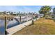 Boat docked at beautiful private dock with boat lift at 960 Messina Dr, Punta Gorda, FL 33950