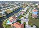 Wide aerial view of the waterfront community, showing canals and docks with easy access to the open water at 1105 Rum Cay Ct, Punta Gorda, FL 33950