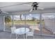 Screened porch with table and chairs overlooking well manicured lawn at 1340 San Cristobal Ave # 305, Punta Gorda, FL 33983