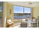 Charming screened-in balcony overlooking tranquil water, perfect for relaxing outdoors at 19335 Water Oak Dr # 202, Port Charlotte, FL 33948