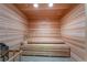 Relaxing cedar sauna with built-in seating, heater, and temperature gauge for community residents to enjoy at 14204 Heritage Landing Blvd # 724, Punta Gorda, FL 33955
