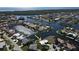 Aerial view of home on canal featuring waterfront living and boating access at 1407 Waxwing Ct, Punta Gorda, FL 33950