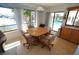 Dining area with a wood table overlooks beautiful canal and screened pool at 1407 Waxwing Ct, Punta Gorda, FL 33950