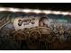 Eye-catching mural of Shorty's Place, featuring a wagon and musicians, creates a unique and memorable ambiance at 1407 Waxwing Ct, Punta Gorda, FL 33950