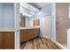 The bright bathroom features a double sink vanity, walk-in shower, and a closet at 3959 San Rocco Dr # 612, Punta Gorda, FL 33950
