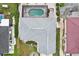 The aerial shot displays the property with a screened-in pool and landscaping at 5244 Early Ter, Port Charlotte, FL 33981