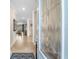 Inviting foyer with a decorative glass door and beautiful interior finishes at 17917 Wayside Bnd, Punta Gorda, FL 33982
