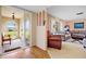 Inviting living room featuring a large front picture window at 916 S Gondola Dr, Venice, FL 34293
