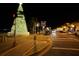 Night scene highlighting holiday decorations along the street at 14081 Heritage Landing Blvd # 232, Punta Gorda, FL 33955