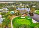 Aerial view of community golf course and several homesites bordering a pond at 3 Bermuda Cir # 49, Englewood, FL 34223