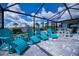 Inviting screened patio featuring comfortable Adirondack chairs and a table, perfect for outdoor relaxation and entertaining at 129 Barre Nw Dr, Port Charlotte, FL 33952