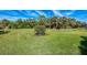Wide open backyard featuring lush green grass and mature trees, perfect for outdoor activities at 13049 Creekside Ln, Port Charlotte, FL 33953