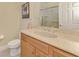 Well-lit bathroom with a single vanity, granite countertop, and a toilet at 13049 Creekside Ln, Port Charlotte, FL 33953