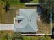 Overhead view of a home with a spacious yard, showcasing the roof and surrounding greenery at 3213 Belleville Ter, North Port, FL 34286