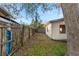 Fenced backyard with greenery, tree, and partial view of shed at 6534 29Th N Way, St Petersburg, FL 33702