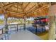 Charming Tiki Bar with seating next to a boat dock at 9149 Lane Ct, Port Charlotte, FL 33981