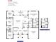 Detailed blueprint of a 2169 square foot home featuring 4 bedrooms, 2 baths, and a 2 car garage at 9171 Waldrep St, Port Charlotte, FL 33981