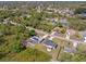 Neighborhood aerial view of the property showing the surrounding homes and lush trees at 1702 Rice Ter, North Port, FL 34286