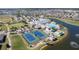 Aerial view of the community tennis courts, bocce ball court and recreation center at 1944 Boddington Trl, Port Charlotte, FL 33980