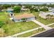 Aerial shot of home showcasing the landscape, fenced yard and location at 7543 Lyncrest St, North Port, FL 34287