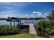 Private dock with a picturesque view of the calm waterway and lush green surroundings at 137 Poinsettia Ne Cir, Port Charlotte, FL 33952