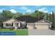 Charming single-story home with a two-car garage and landscaped front yard at 14583 Lillian Cir, Port Charlotte, FL 33981