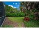 Beautiful backyard featuring mature trees and manicured landscaping, perfect for outdoor enjoyment at 5017 Hanging Moss Ln, Sarasota, FL 34238