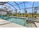 Beautiful pool with a spa, lush greenery and a screened enclosure for leisure at 664 Rotonda Cir, Rotonda West, FL 33947