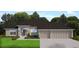 Charming single-story home with a three-car garage, manicured lawn, and inviting front entrance at 18383 Elgin Ave, Port Charlotte, FL 33948