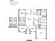 Layout of a 4 bedroom, 2 bath home with elevated ceilings, breakfast nook, living and Gathering rooms, and a 2-car garage at 2201 Como St, Port Charlotte, FL 33948